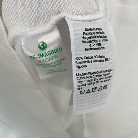 J. Crew Après Sun Half-Zip Graphic White Sweatshirt Size Small 100% Cotton. 20 - Picture 6 of 9